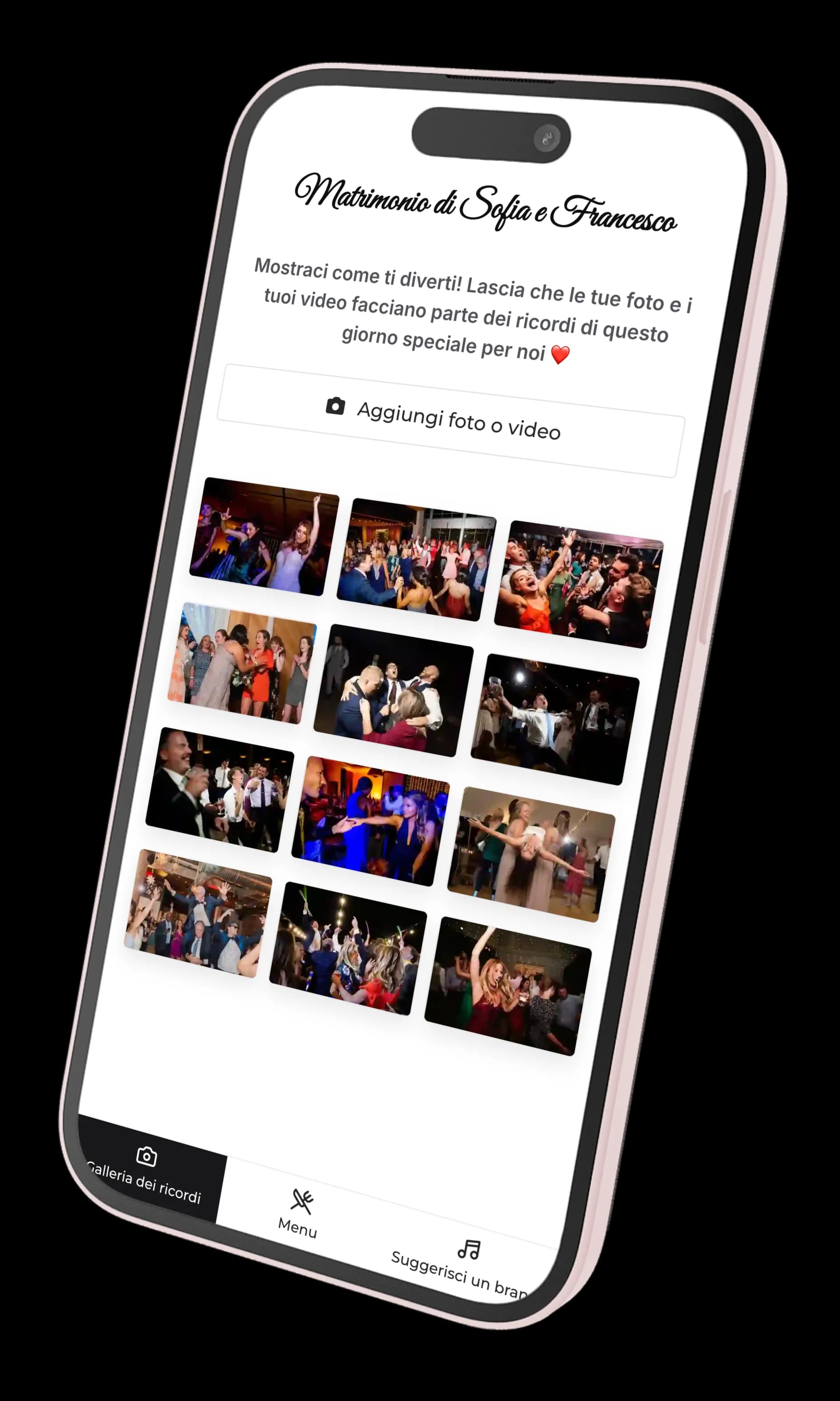 Wedding App on iPhone