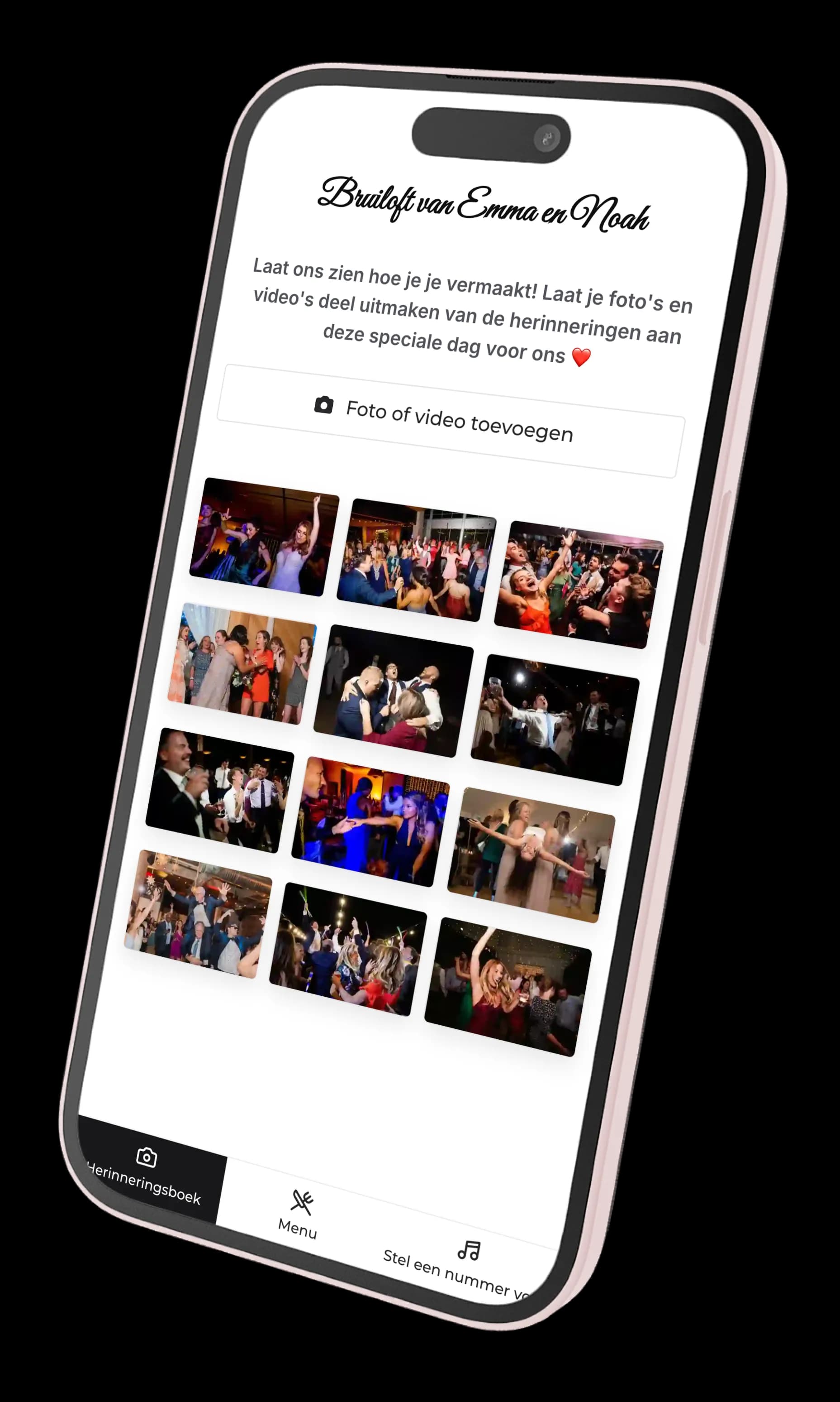 Wedding App on iPhone