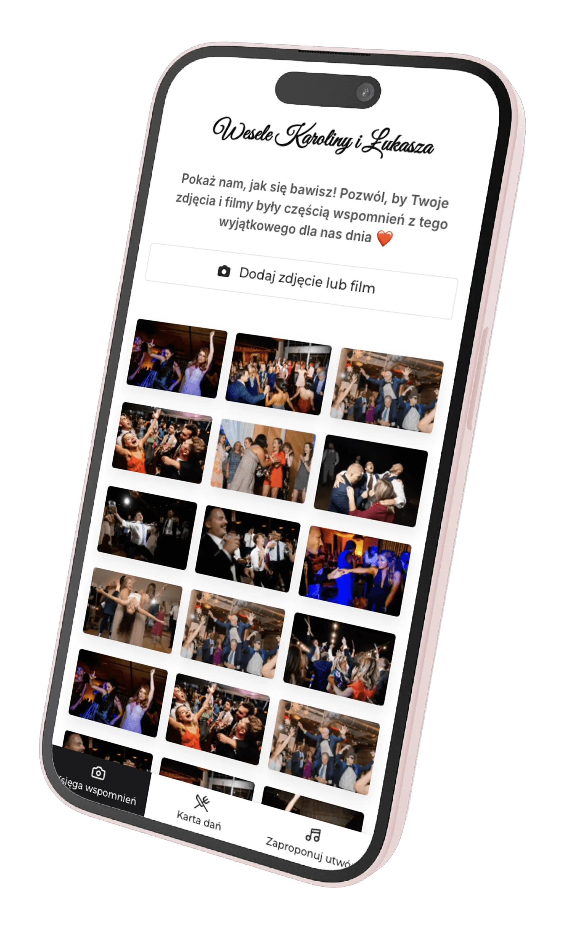Wedding App on iPhone